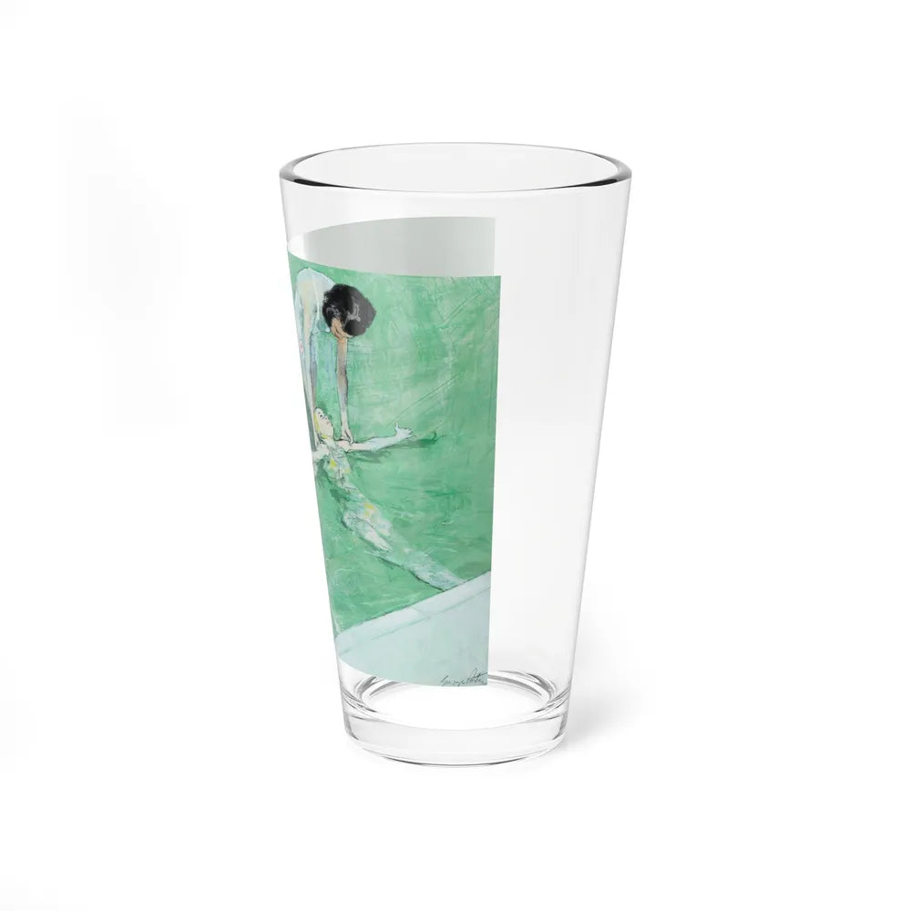 Swimming Lesson (Magazine Illustration) Pint Glass 16oz-Go Mug Yourself