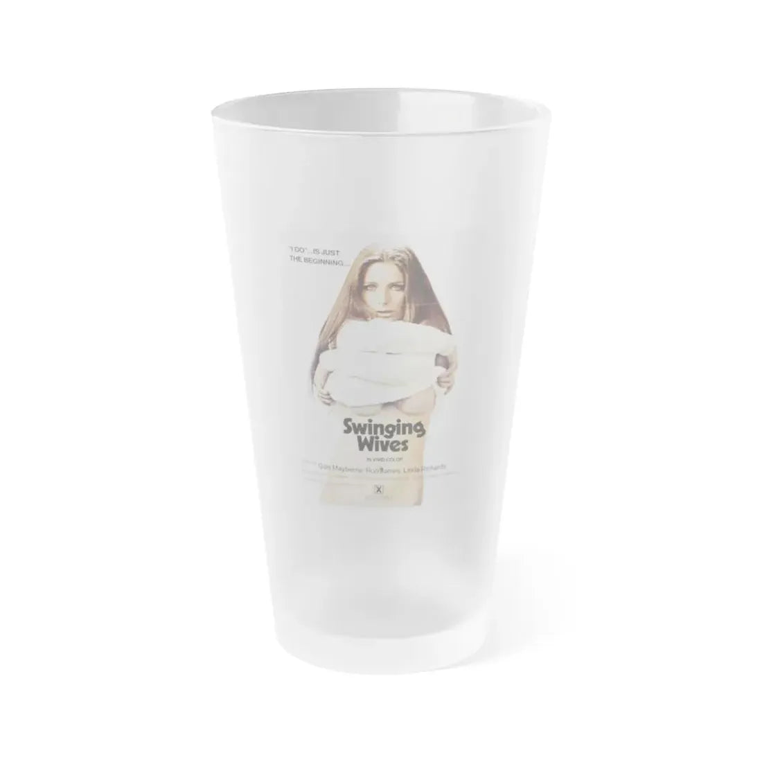 SWINGING WIVES 1971 Movie Poster - Frosted Pint Glass 16oz Default Title - Go Mug Yourself