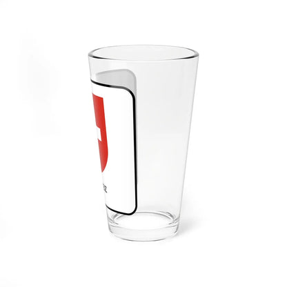 Swiss border sign (Switzerland) (Coat of Arms) Pint Glass 16oz - Go Mug Yourself