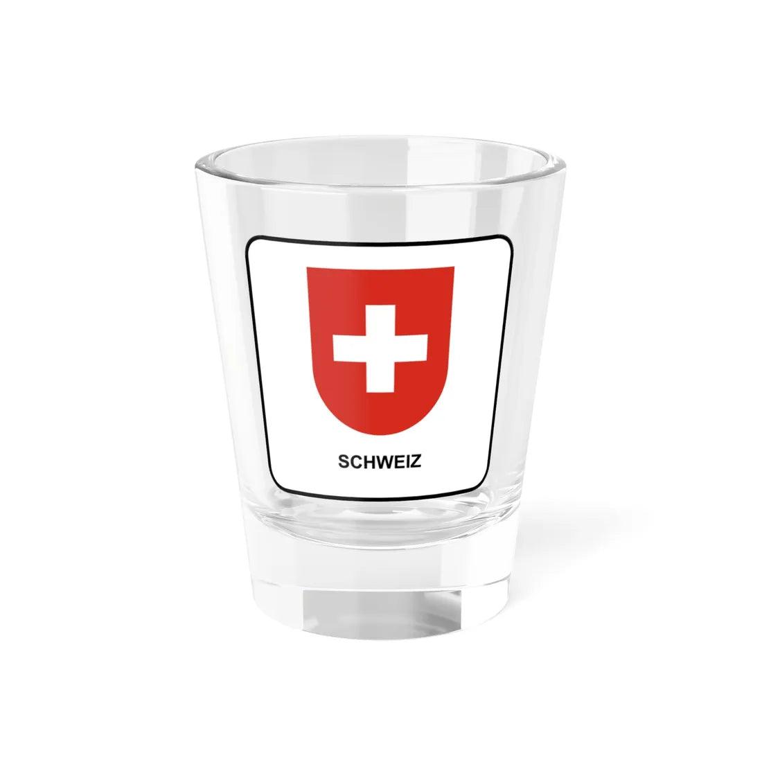 Swiss border sign (Switzerland) (Coat of Arms) Shot Glass 1.5oz 1.5oz - Go Mug Yourself