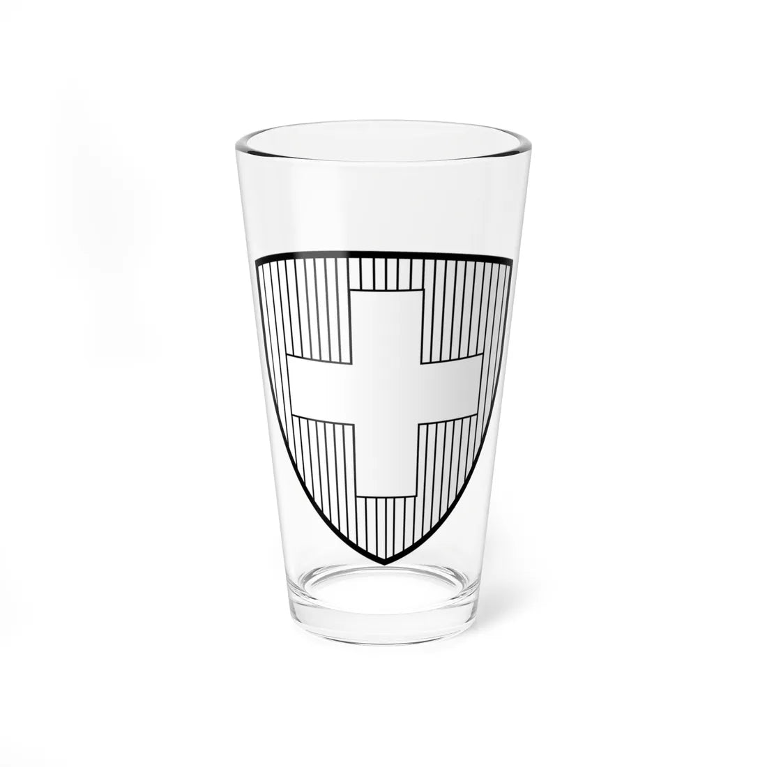 Swiss coa bw (Switzerland) (Coat of Arms) Pint Glass 16oz 16oz - Go Mug Yourself
