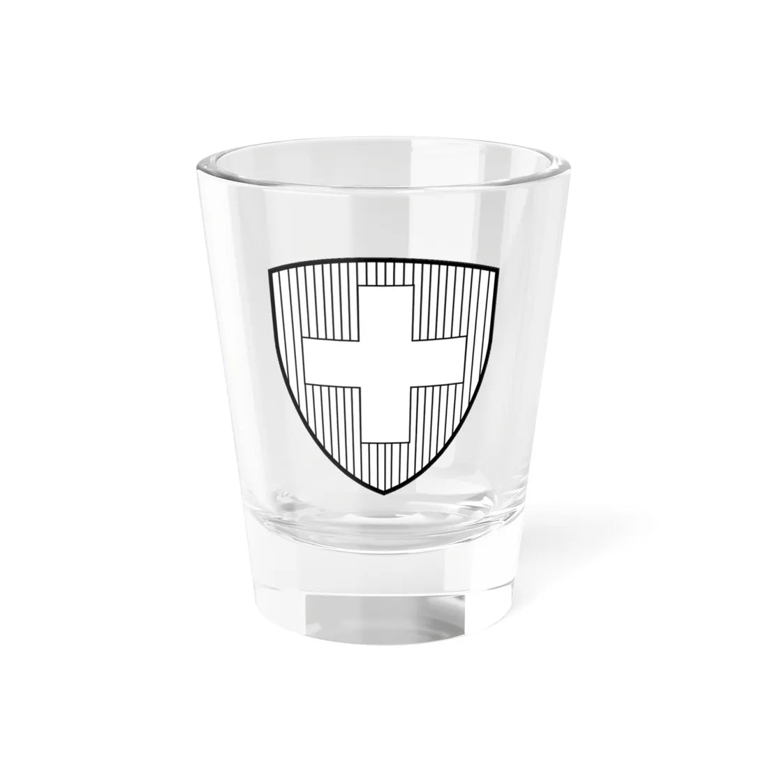 Swiss coa bw (Switzerland) (Coat of Arms) Shot Glass 1.5oz 1.5oz - Go Mug Yourself