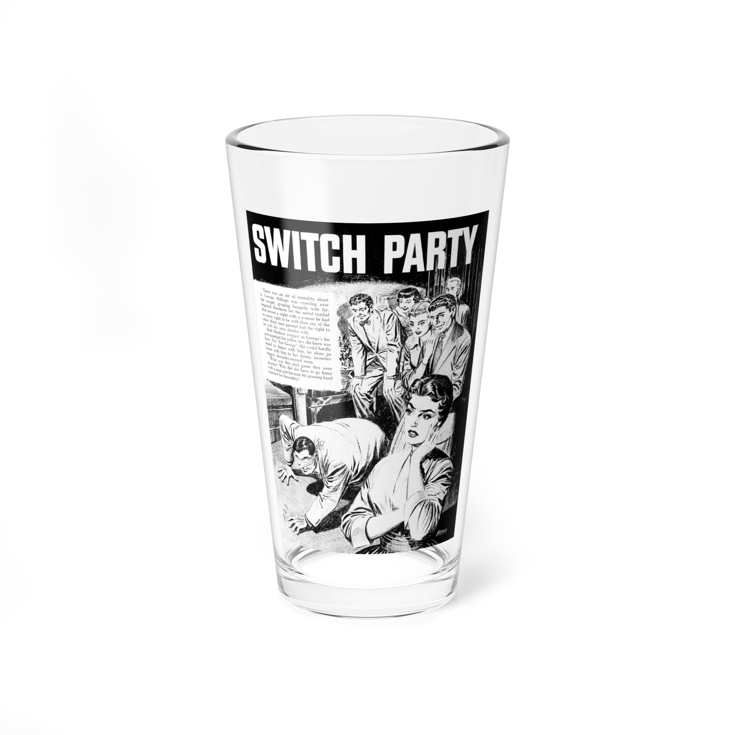 Switch Party, Shock Illustrated, October 1955 (Magazine Illustration) Pint Glass 16oz-16oz-Go Mug Yourself