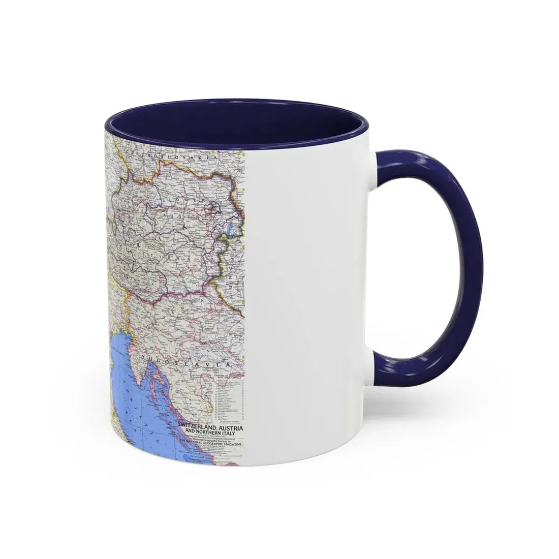 Switzerland, Austria, and Northern Italy (1965) (Map) Accent Coffee Mug - Go Mug Yourself