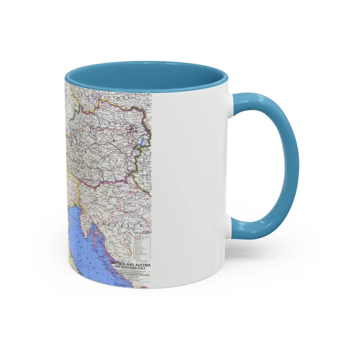 Switzerland, Austria, and Northern Italy (1965) (Map) Accent Coffee Mug - Go Mug Yourself