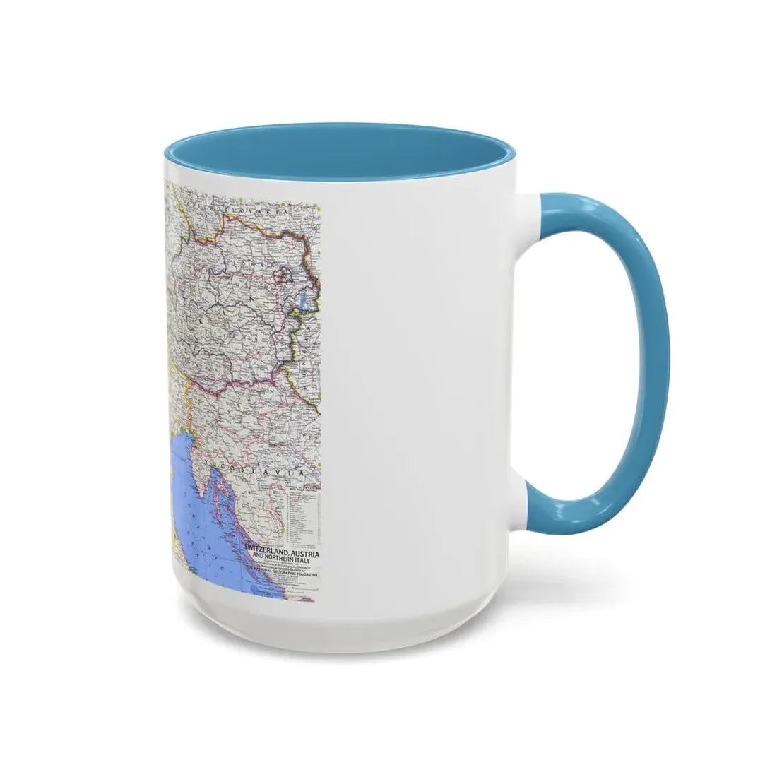 Switzerland, Austria, and Northern Italy (1965) (Map) Accent Coffee Mug - Go Mug Yourself