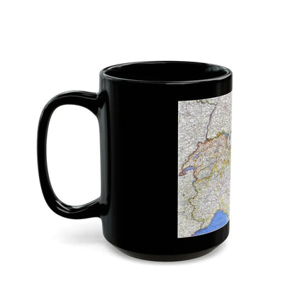 Switzerland, Austria, and Northern Italy (1965) (Map) Black Coffee Mug - Go Mug Yourself