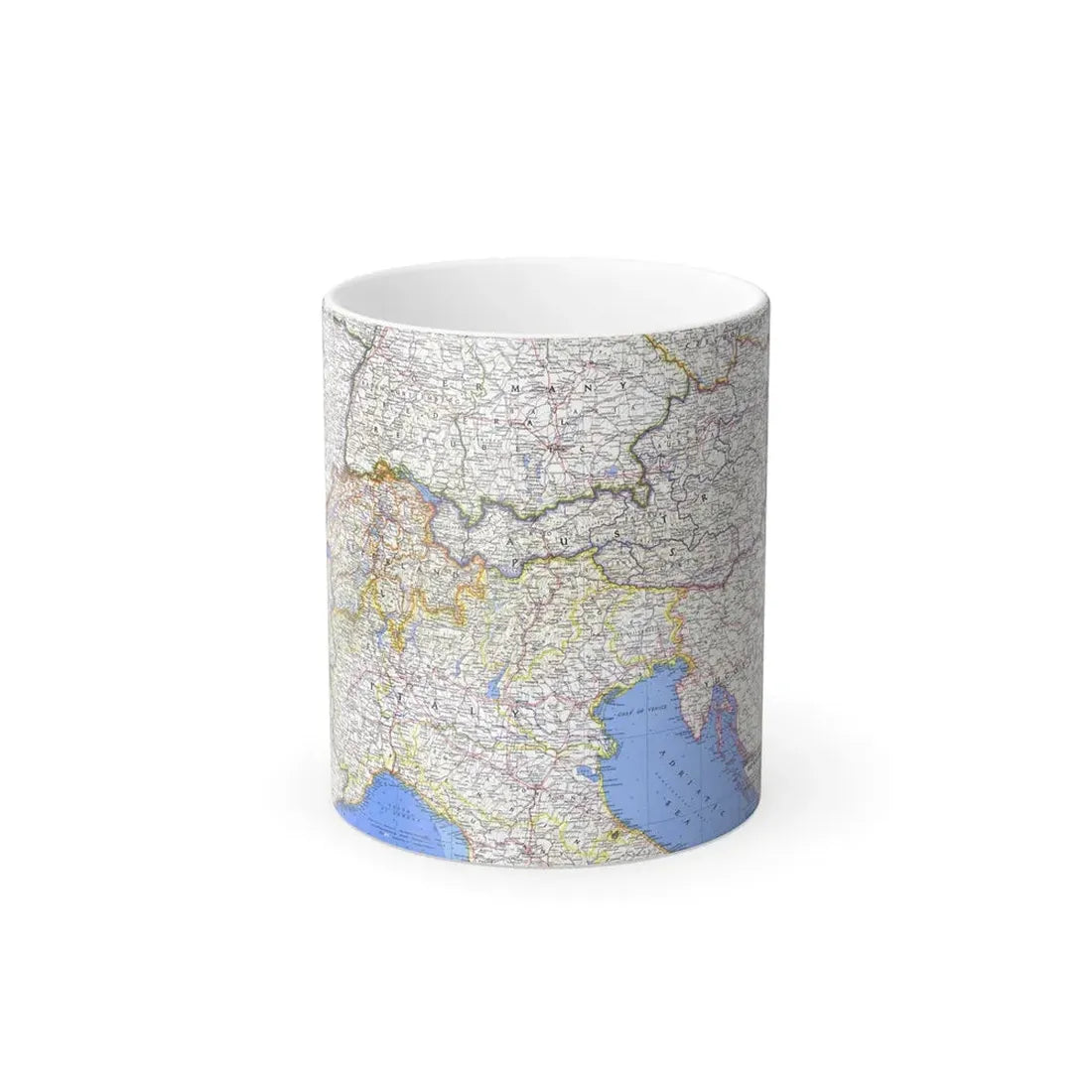 Switzerland, Austria, and Northern Italy (1965) (Map) Color Changing Mug 11oz Default Title - Go Mug Yourself