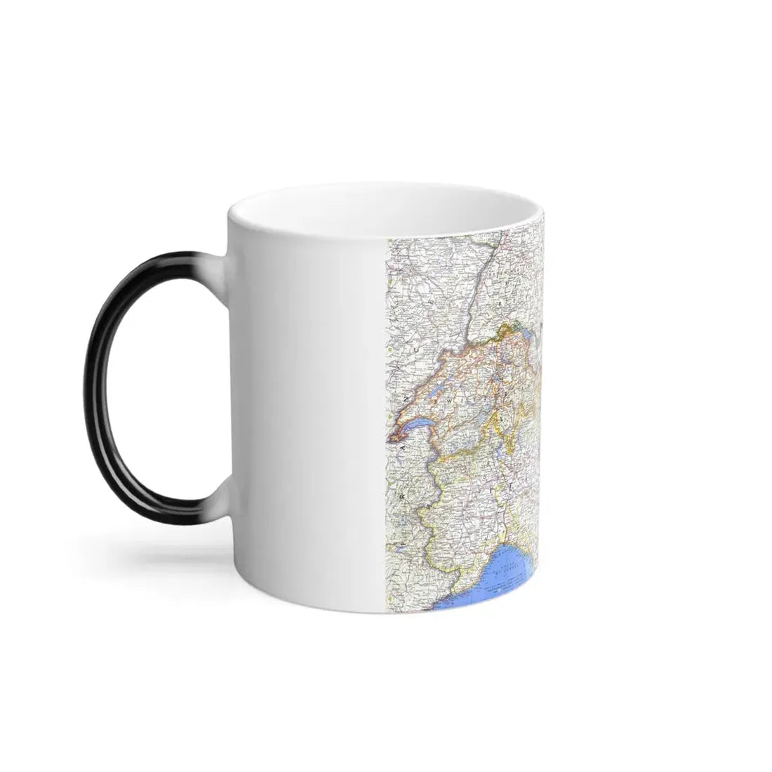 Switzerland, Austria, and Northern Italy (1965) (Map) Color Changing Mug 11oz - Go Mug Yourself