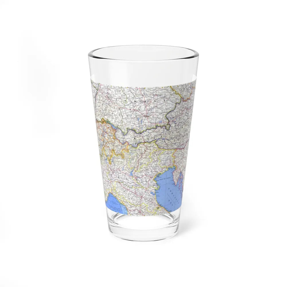 Switzerland, Austria, and Northern Italy (1965) (Map) Pint Glass 16oz-16oz-Go Mug Yourself