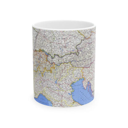 Switzerland, Austria, and Northern Italy (1965) (Map) White Coffee Mug-11oz-Go Mug Yourself