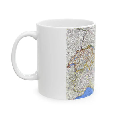 Switzerland, Austria, and Northern Italy (1965) (Map) White Coffee Mug - Go Mug Yourself