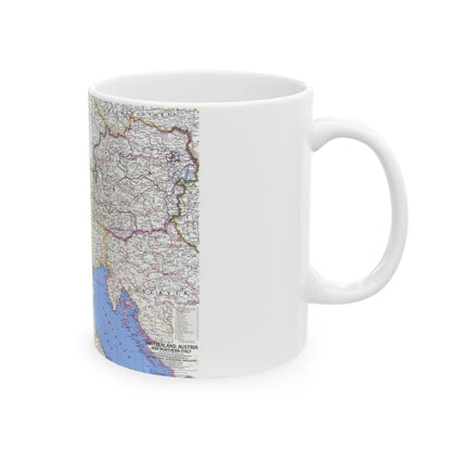 Switzerland, Austria, and Northern Italy (1965) (Map) White Coffee Mug-Go Mug Yourself