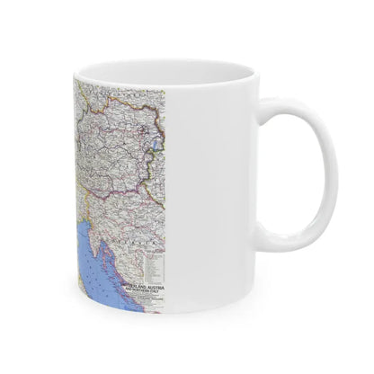 Switzerland, Austria, and Northern Italy (1965) (Map) White Coffee Mug - Go Mug Yourself