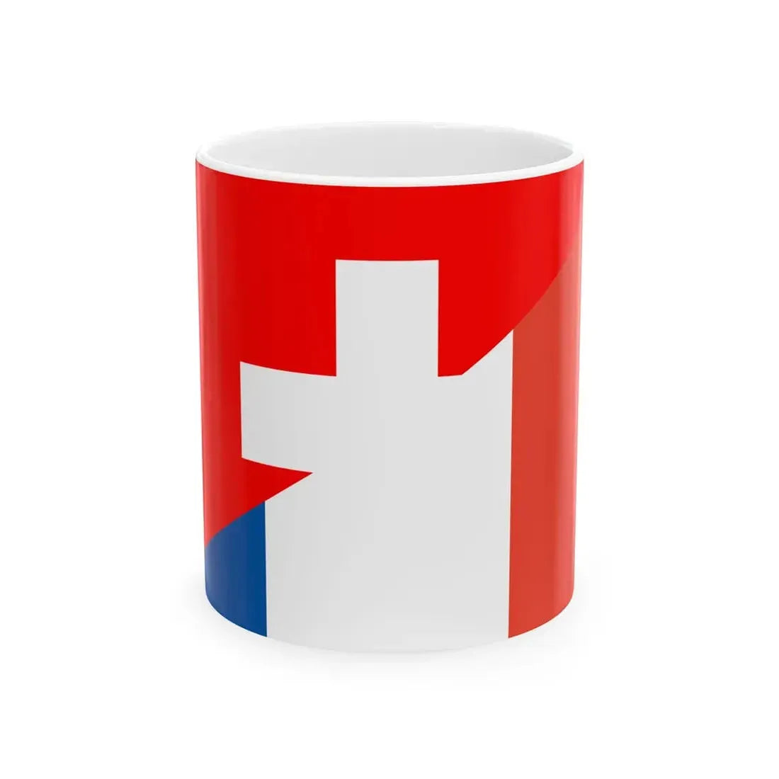 Switzerland France Flag (France) White Coffee Mug 11oz - Go Mug Yourself