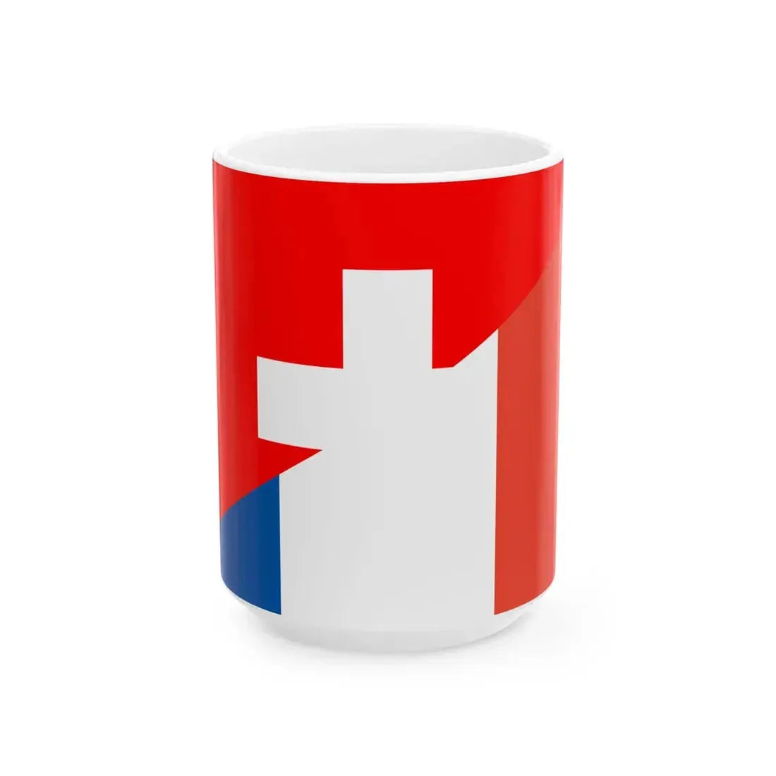 Switzerland France Flag (France) White Coffee Mug 15oz - Go Mug Yourself