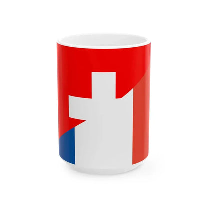 Switzerland France Flag (France) White Coffee Mug 15oz - Go Mug Yourself