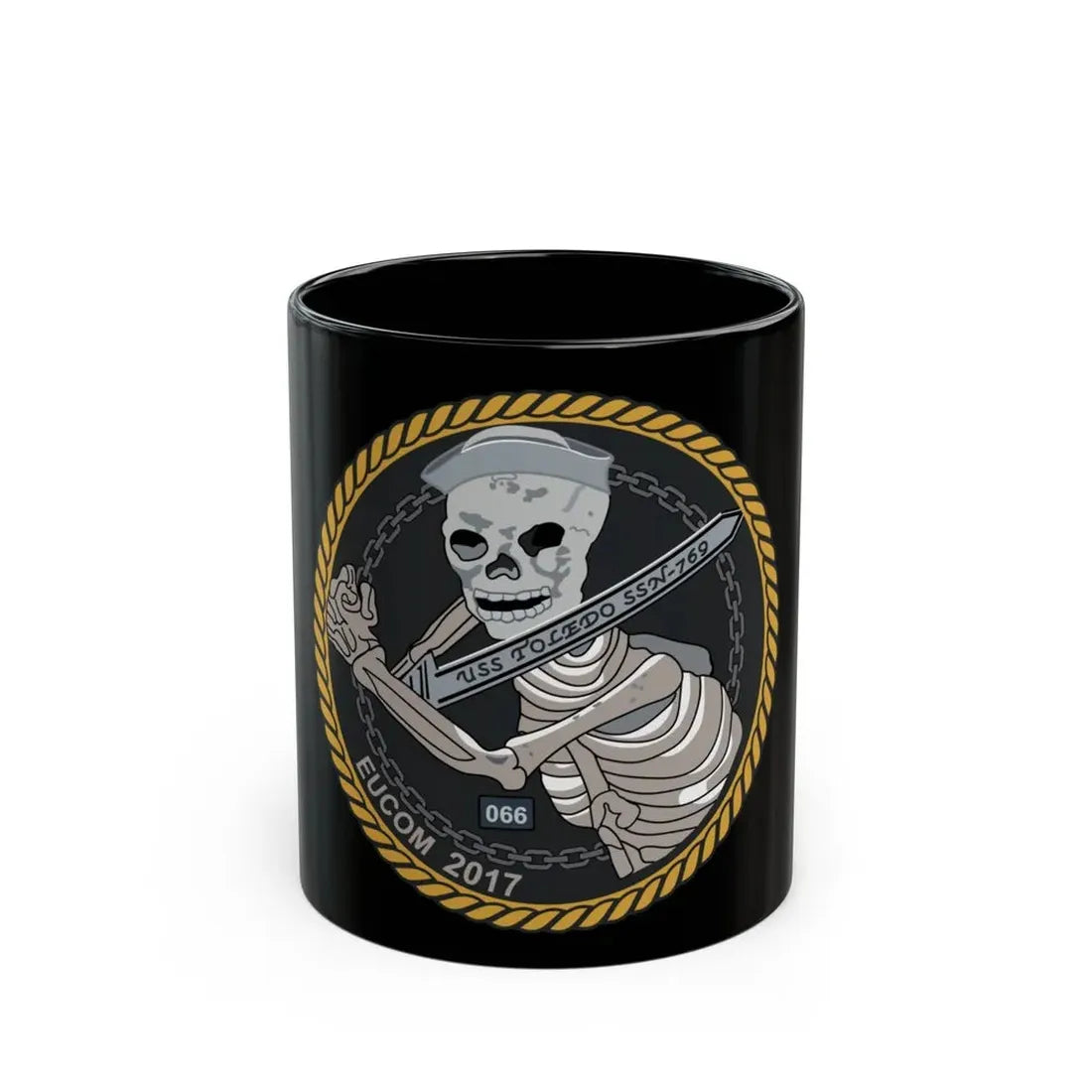 Sword of Freedom Skeleton SSN 769 (U.S. Navy) Black Coffee Mug 11oz - Go Mug Yourself