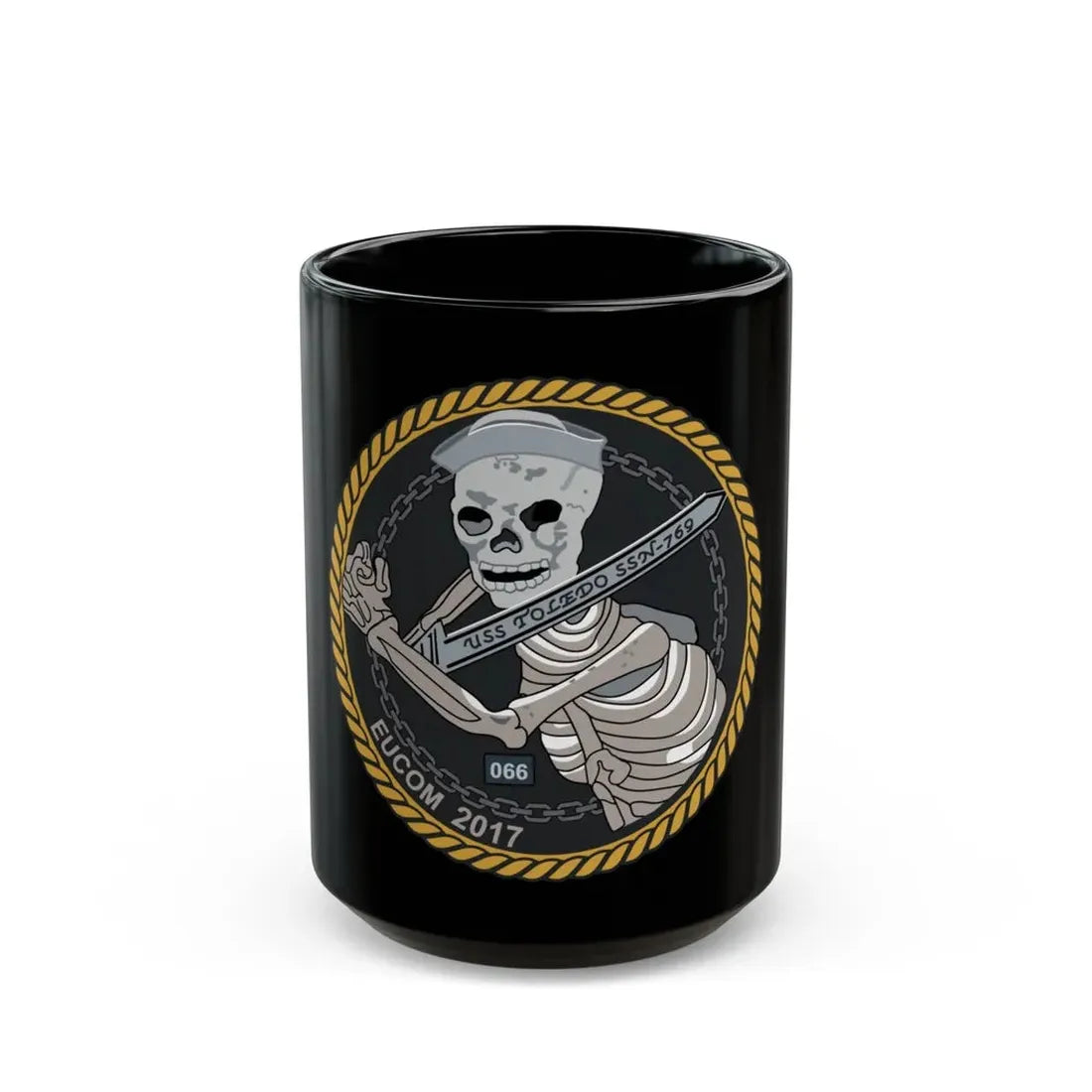 Sword of Freedom Skeleton SSN 769 (U.S. Navy) Black Coffee Mug 15oz - Go Mug Yourself