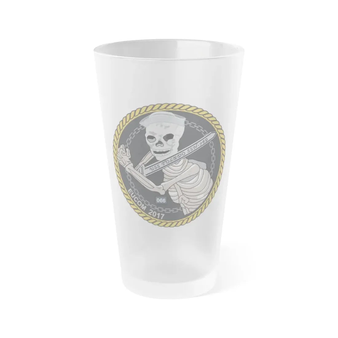 Sword of Freedom Skeleton SSN 769 (U.S. Navy) Frosted Pint Glass 16oz Default Title - Go Mug Yourself