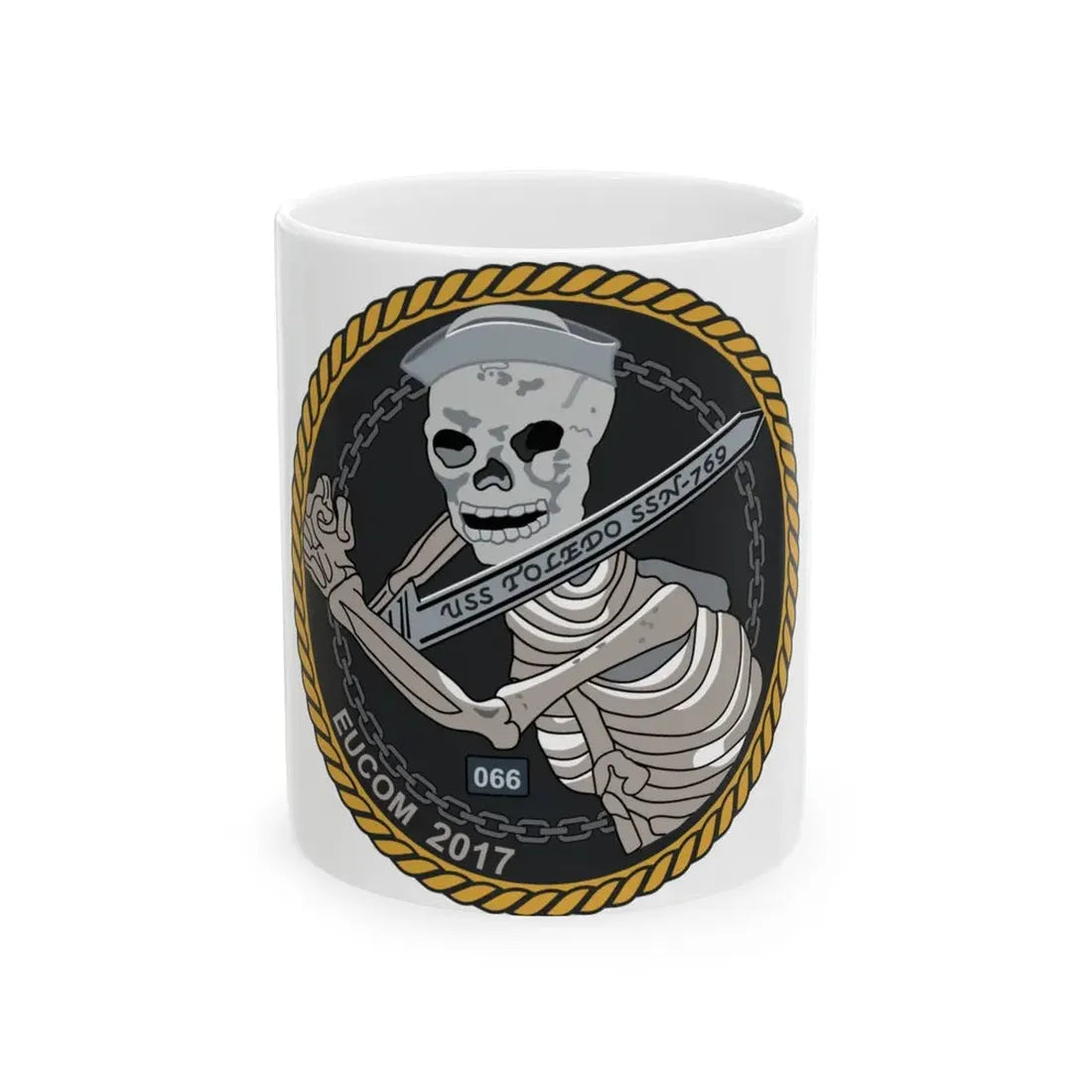 Sword of Freedom Skeleton SSN 769 (U.S. Navy) White Coffee Mug 11oz - Go Mug Yourself