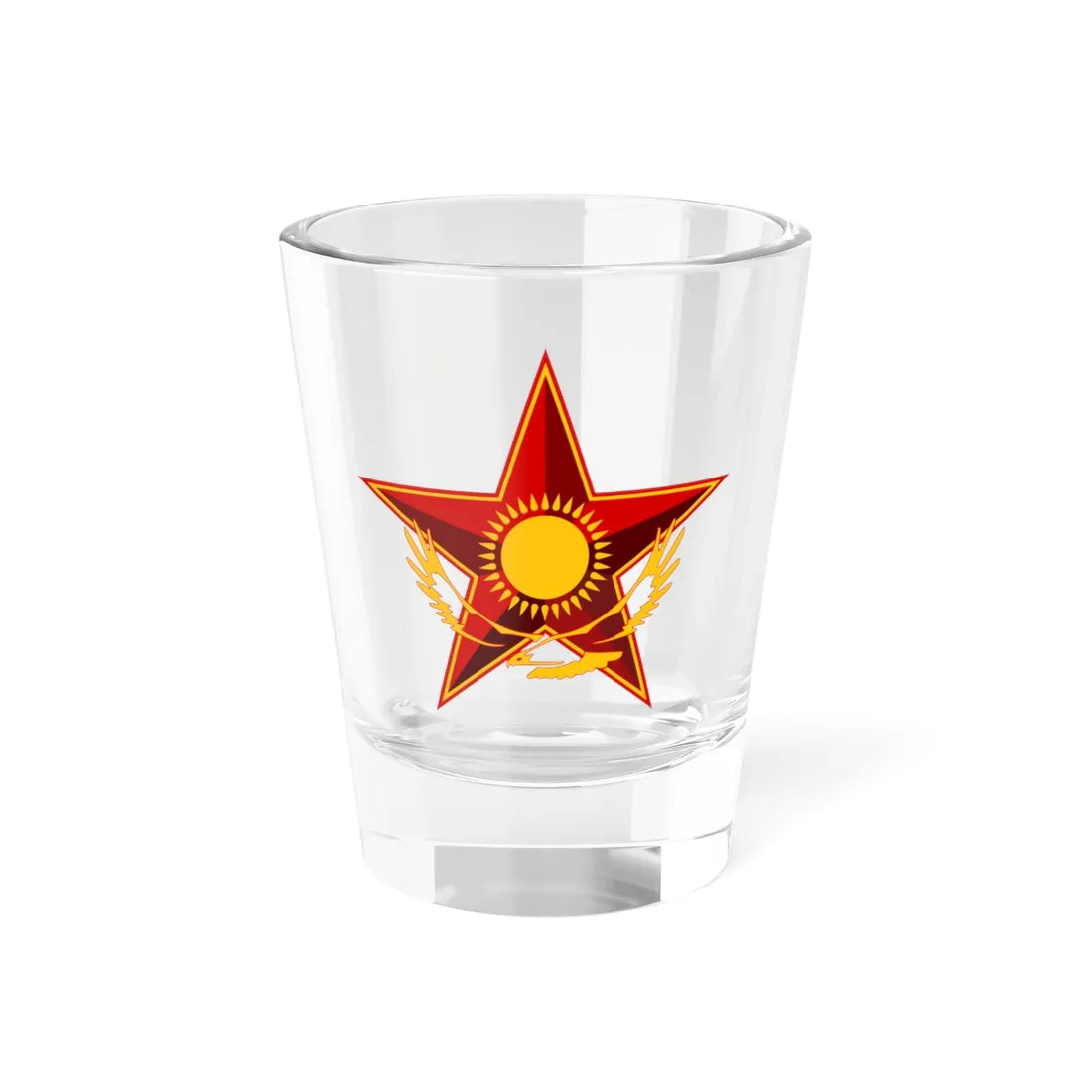 Symbol of the Kazakh Ministry of Defense (Kazakhstan) (Coat of Arms) Shot Glass 1.5oz 1.5oz - Go Mug Yourself