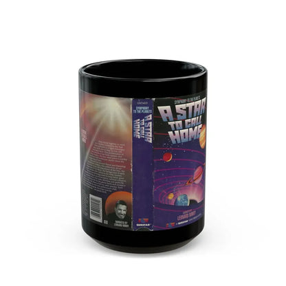 SYMPHONY TO THE PLANETS A STAR TO CALL HOME NARRATED BY LEONARD NEMOY (VHS COVER) - Black Coffee Mug 15oz - Go Mug Yourself