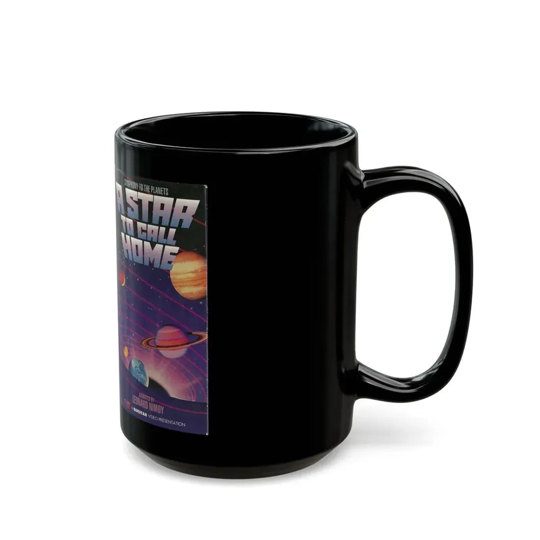 SYMPHONY TO THE PLANETS A STAR TO CALL HOME NARRATED BY LEONARD NEMOY (VHS COVER) - Black Coffee Mug - Go Mug Yourself