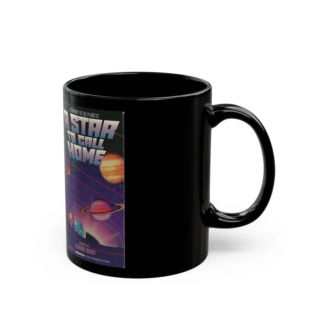 SYMPHONY TO THE PLANETS A STAR TO CALL HOME NARRATED BY LEONARD NEMOY (VHS COVER) - Black Coffee Mug - Go Mug Yourself