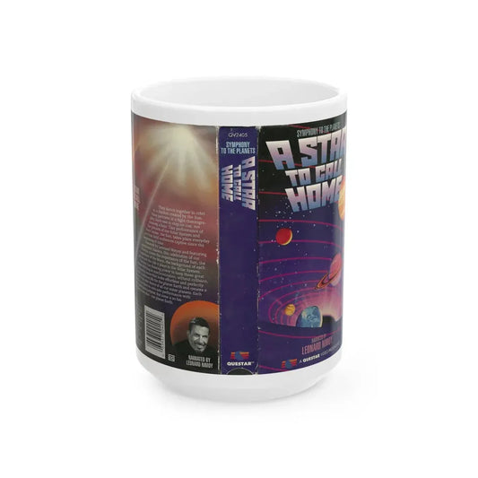 SYMPHONY TO THE PLANETS A STAR TO CALL HOME NARRATED BY LEONARD NEMOY (VHS COVER) - White Coffee Mug 15oz - Go Mug Yourself