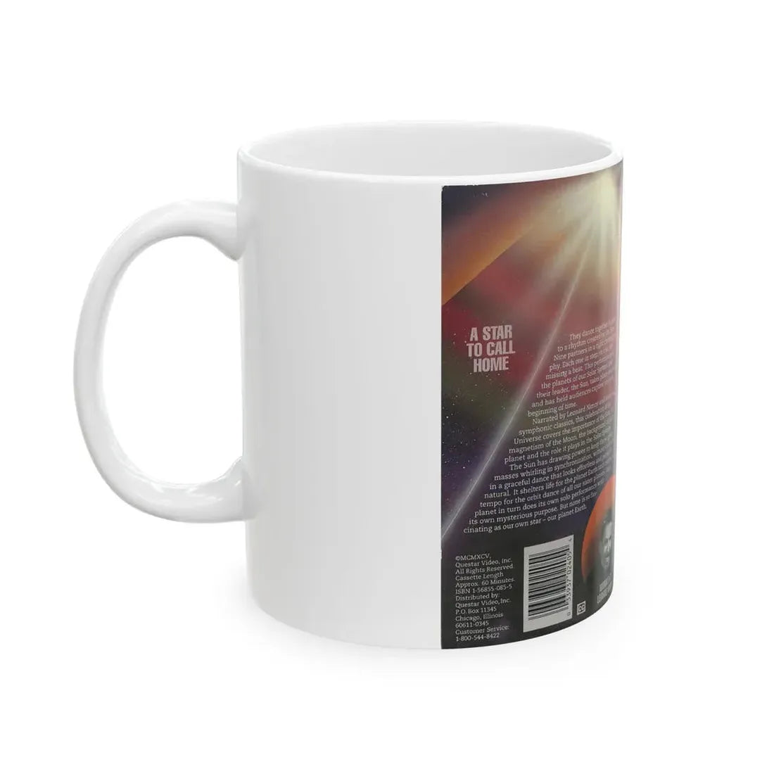 SYMPHONY TO THE PLANETS A STAR TO CALL HOME NARRATED BY LEONARD NEMOY (VHS COVER) - White Coffee Mug - Go Mug Yourself