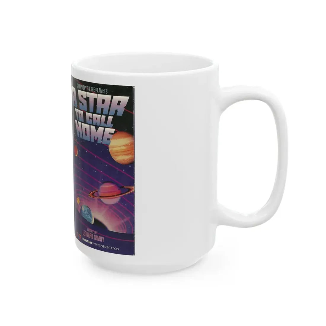 SYMPHONY TO THE PLANETS A STAR TO CALL HOME NARRATED BY LEONARD NEMOY (VHS COVER) - White Coffee Mug - Go Mug Yourself