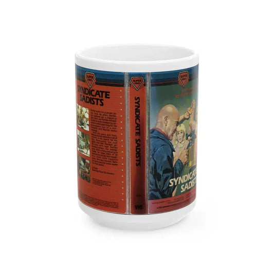 SYNDICATE SADISTS (VHS COVER) - White Coffee Mug 15oz - Go Mug Yourself