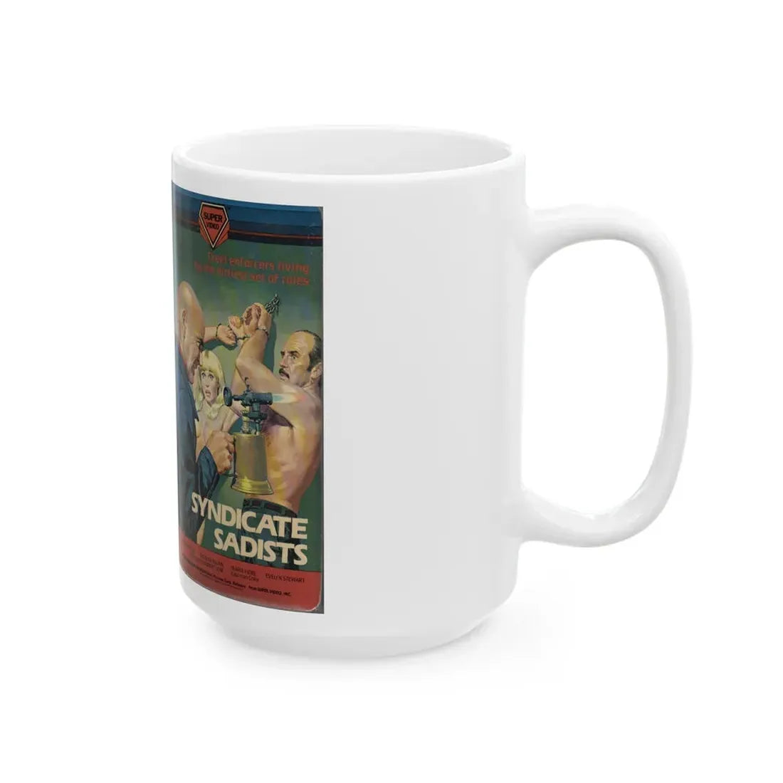 SYNDICATE SADISTS (VHS COVER) - White Coffee Mug - Go Mug Yourself