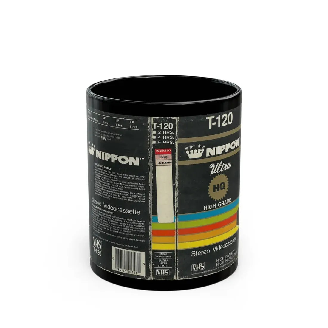 T 120 NIPPON ULTRA STEREO VIDEOCASSETTE (VHS COVER) - Black Coffee Mug 11oz - Go Mug Yourself