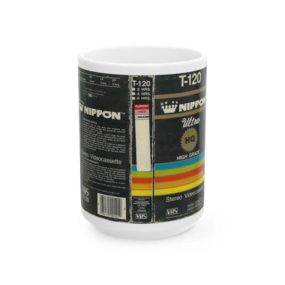 T 120 NIPPON ULTRA STEREO VIDEOCASSETTE (VHS COVER) - White Coffee Mug-15oz-Go Mug Yourself