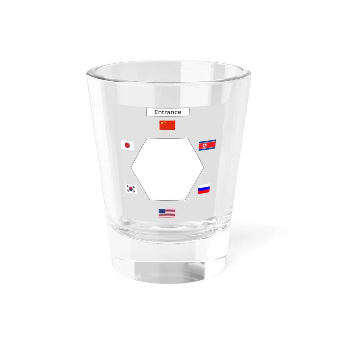 Table layout of Six-Party Talks (China) Shot Glass 1.5oz 1.5oz - Go Mug Yourself