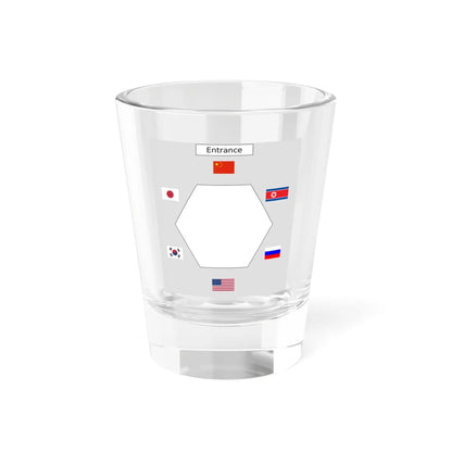 Table layout of Six-Party Talks (Korea) Shot Glass 1.5oz 1.5oz - Go Mug Yourself