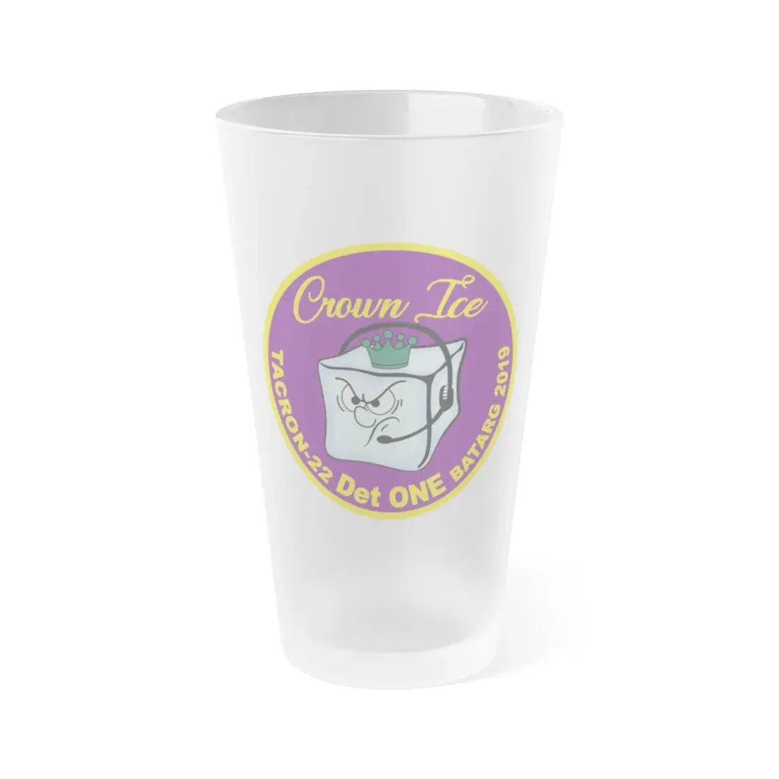 TACRON 22 Det ONE Crown Ice (U.S. Navy) Frosted Pint Glass 16oz Default Title - Go Mug Yourself