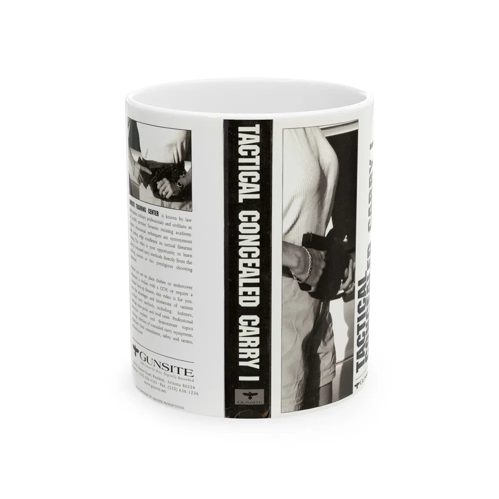 TACTICAL CONCEALED CARRY 1 (VHS COVER) - White Coffee Mug-11oz-Go Mug Yourself