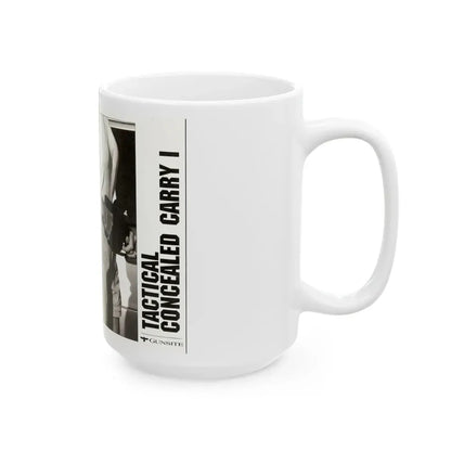 TACTICAL CONCEALED CARRY 1 (VHS COVER) - White Coffee Mug - Go Mug Yourself