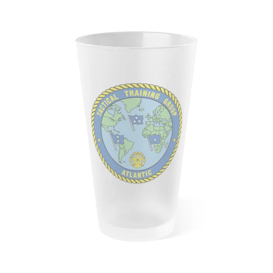 Tactical Training Grp Atlantic (U.S. Navy) Frosted Pint Glass 16oz-Go Mug Yourself