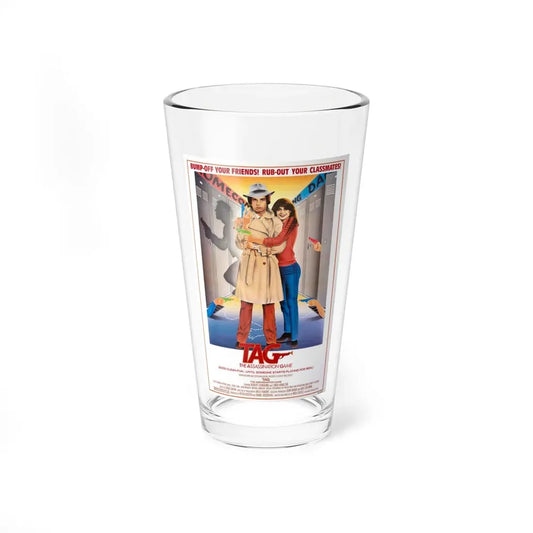 TAG THE ASSASSINATION GAME (EVERYBODY GETS IT IN THE END) 1982 Movie Poster - Pint Glass 16oz 16oz - Go Mug Yourself
