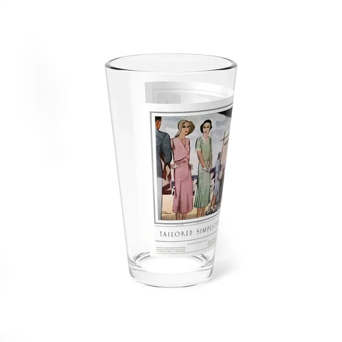 Tailored Simplicity In Frocks That Travel, McCall's, July 1930 (Magazine Illustration) Pint Glass 16oz - Go Mug Yourself
