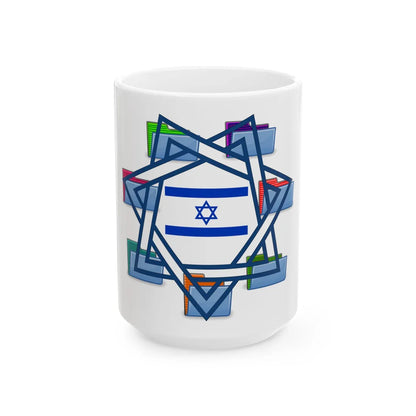 TAIzrael (Israel) White Coffee Mug 15oz - Go Mug Yourself