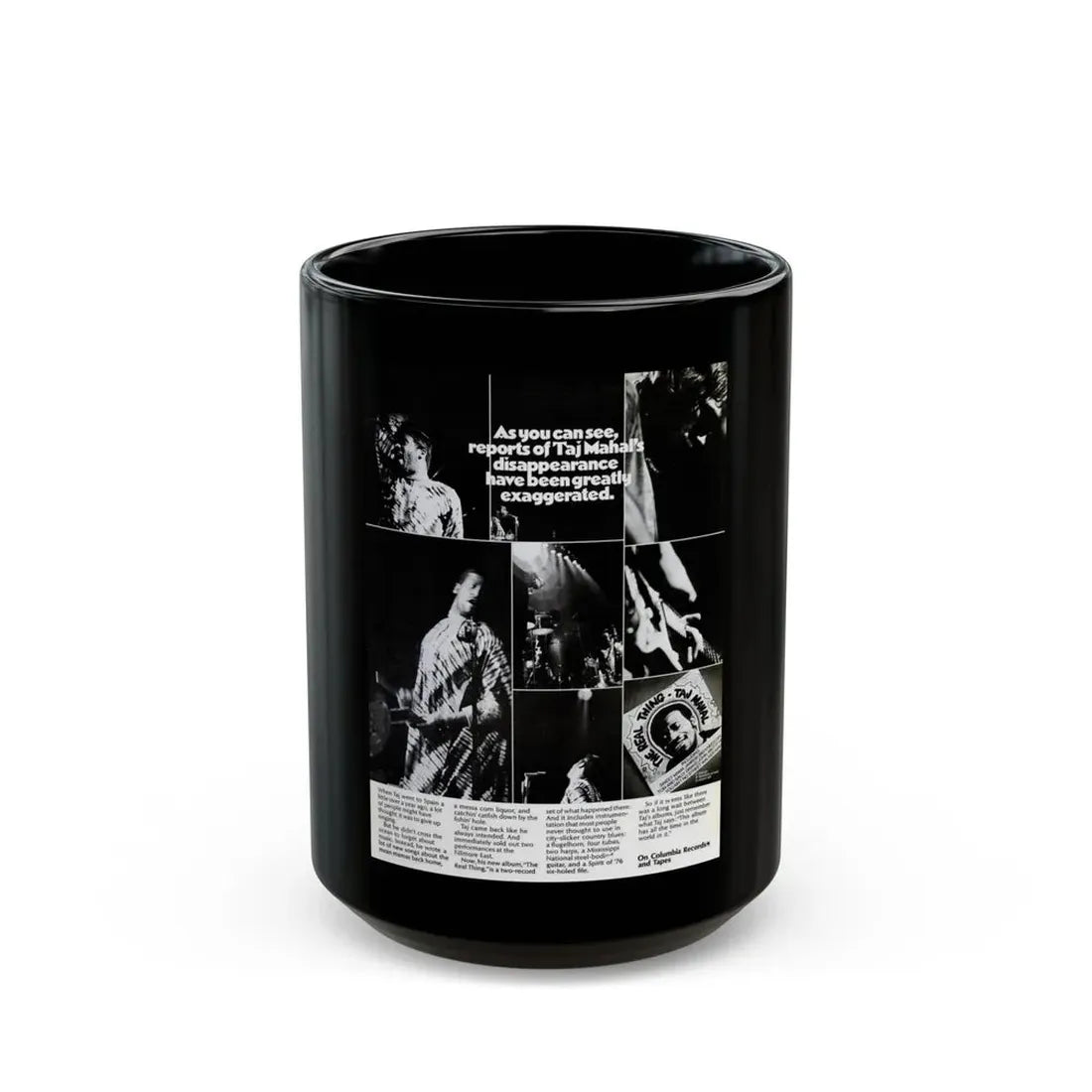 Taj Mahal 1971 (Music Poster) Black Coffee Mug 15oz - Go Mug Yourself