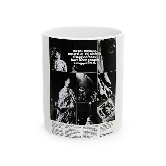 Taj Mahal 1971 (Music Poster) White Coffee Mug 11oz - Go Mug Yourself