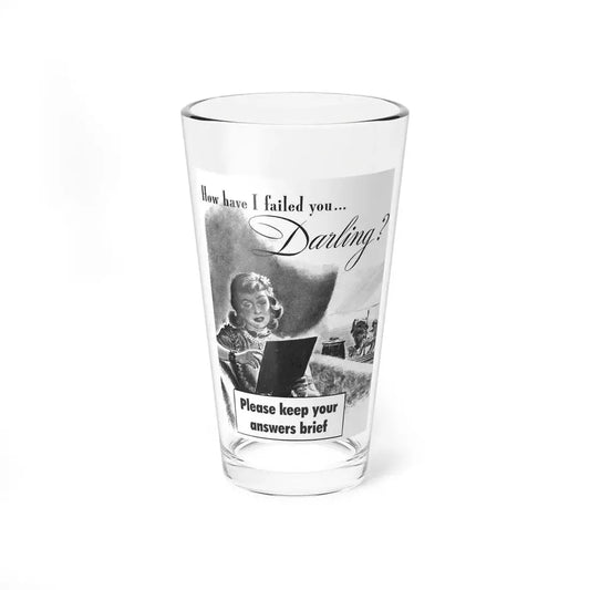 Take this 10 Minute Quiz, 1944 (Magazine Illustration) Pint Glass 16oz 16oz - Go Mug Yourself