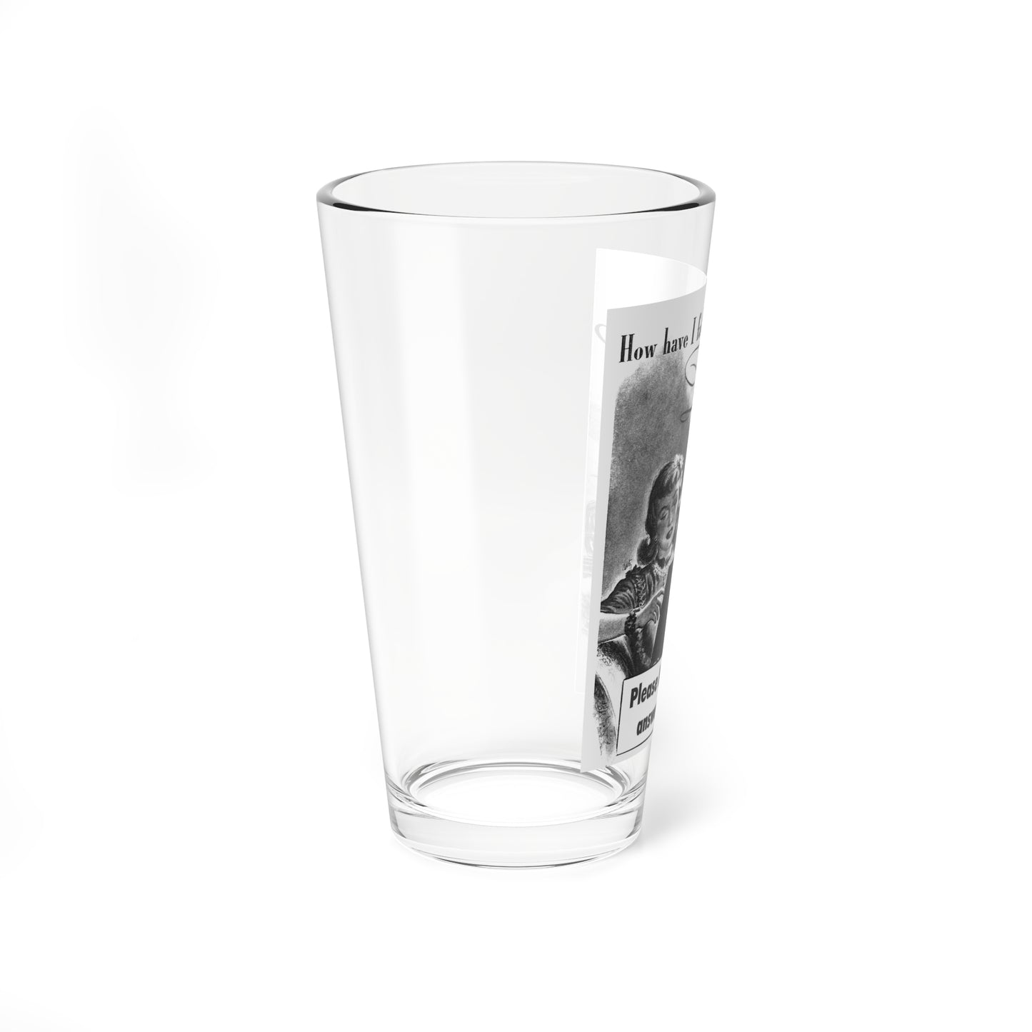 Take this 10 Minute Quiz, 1944 (Magazine Illustration) Pint Glass 16oz-Go Mug Yourself