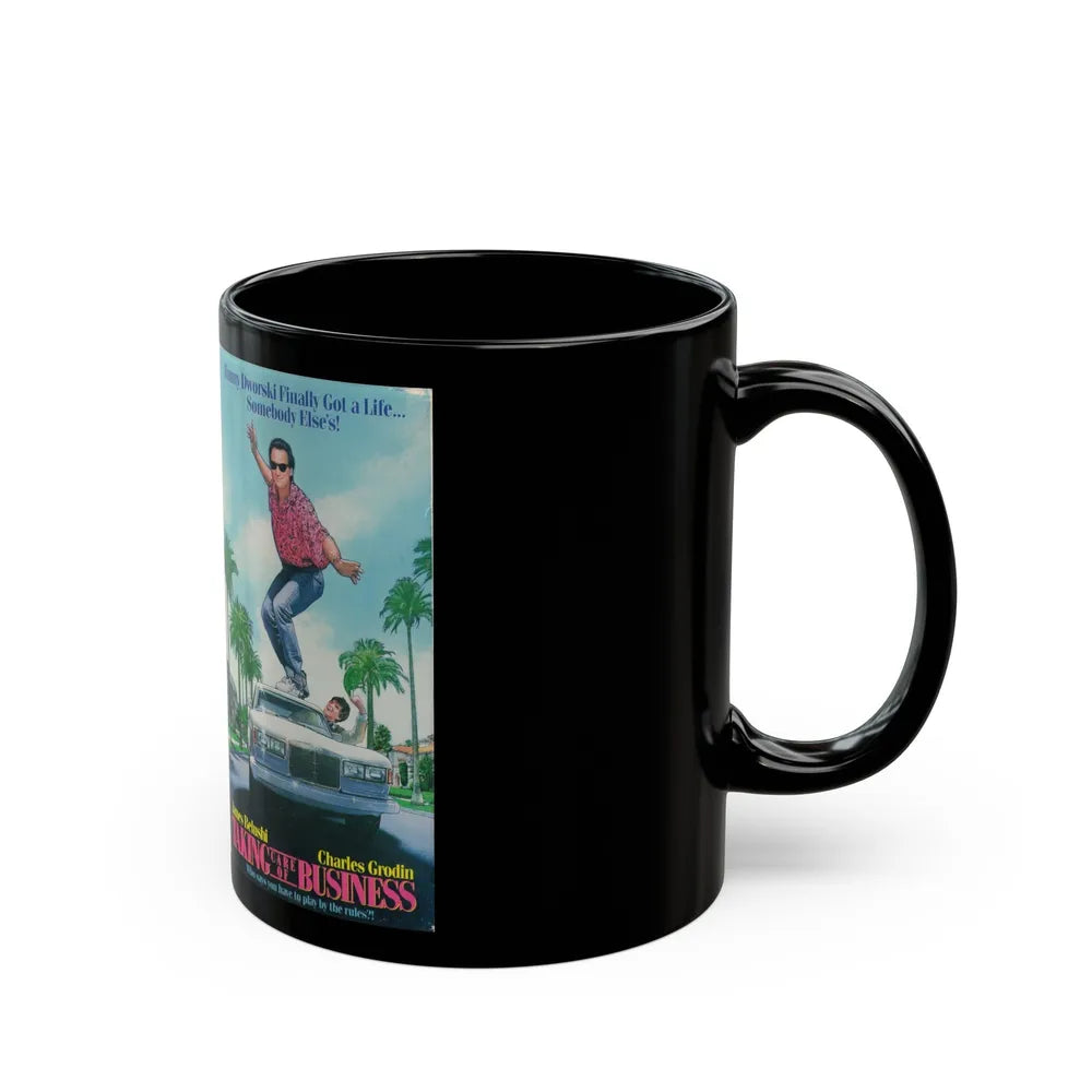 TAKING CARE OF BUSINESS (VHS COVER) - Black Coffee Mug-Go Mug Yourself